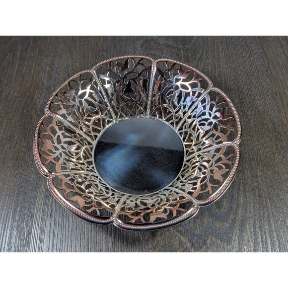 WMF Germany Art Nouveau Silverplated Bowl Ornate Floral Candy Dish Marked - Picture 2 of 16